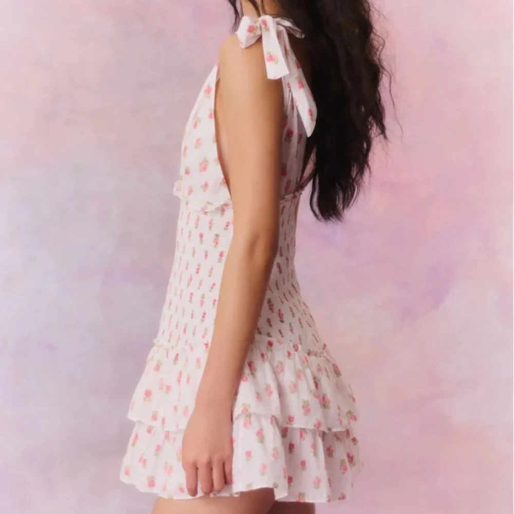 LoveShackFancy Rossi Floral Mini Dress (Small) - Picture 2 of 9